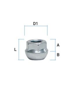 Radmutter M12X1,5 Kugel R12 Typ J2V - H: 18 mm